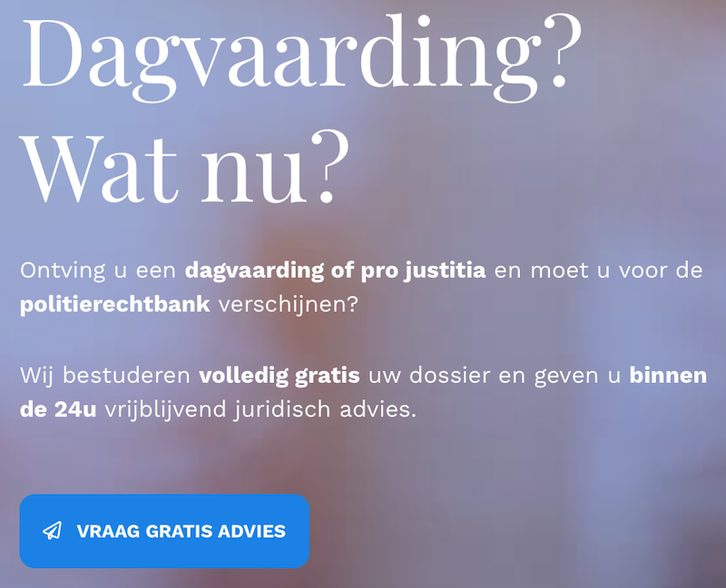 PRO JUSTITIA DAGVAARDING POLITIERECHTBANK VOORKOMEN