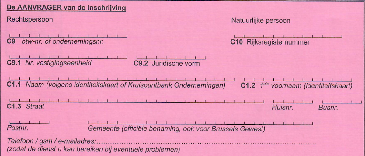 plaat aanvragen - auto inschrijven - roze formulier - aanvraag tot inschrijving - DIV