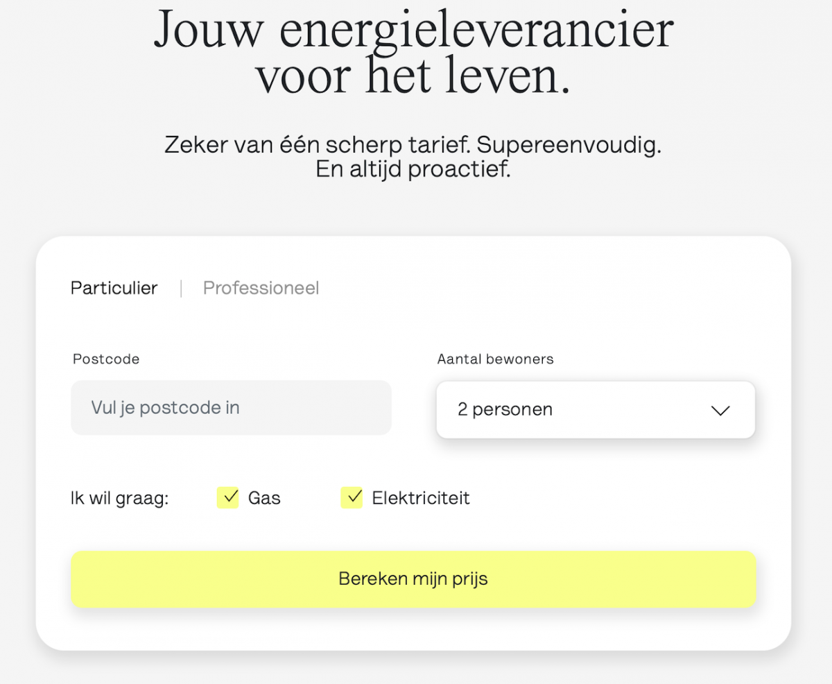 gas elektriciteit prijs tarief vergelijken